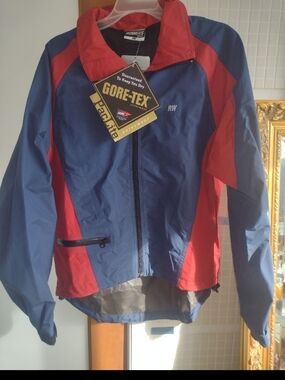 GORE-TEX Blue and Red Men's Waterproof Cycling Jacket